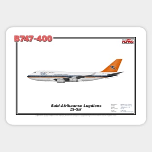 Boeing B747-400 - Suid-Afrikaanse Lugdiens (Art Print) Sticker